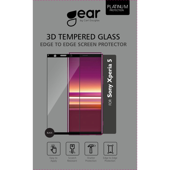 GEAR Hærdet Glas 3D Full Cover Sort Sony Xperia 5 i gruppen SMARTPHONES & TABLETS / Mobil Beskyttelse / Sony hos TP E-commerce Nordic AB (C12433)