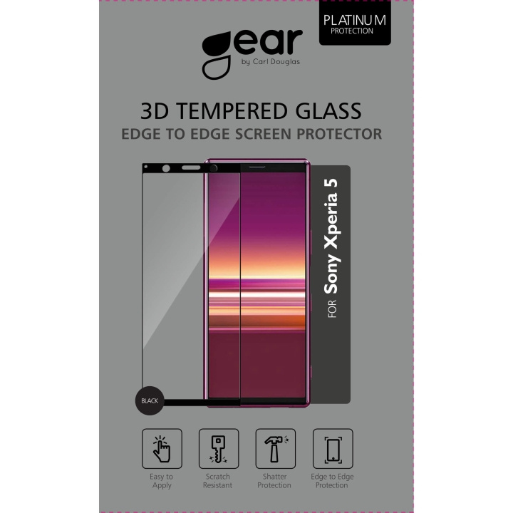 Gear Hærdet Glas 3D Full Cover Sort Sony Xperia 5 i gruppen SMARTPHONES & TABLETS / Mobil Beskyttelse / Sony hos TP E-commerce Nordic AB (C12433)