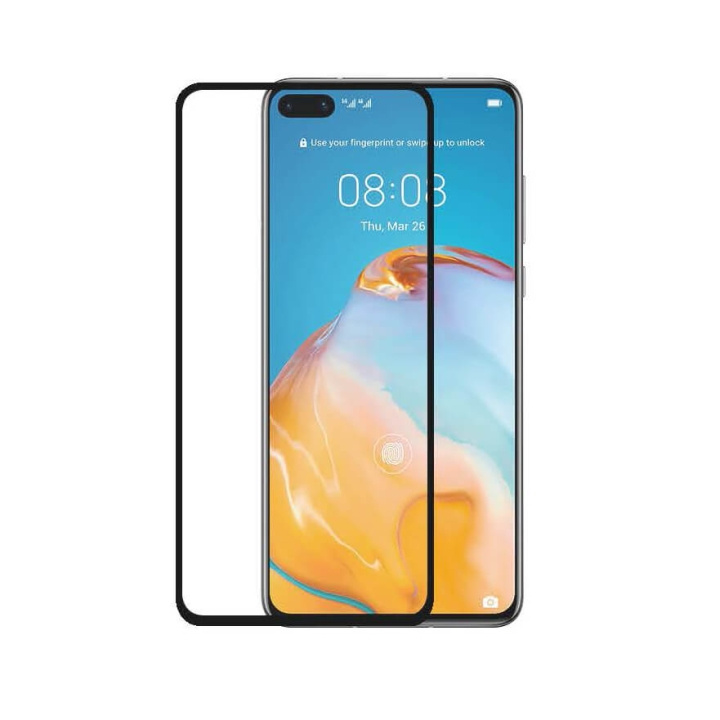 GEAR Hærdet Glas 3D Full Cover Sort Huawei P40 i gruppen SMARTPHONES & TABLETS / Mobil Beskyttelse / Huawei hos TP E-commerce Nordic AB (C12440)