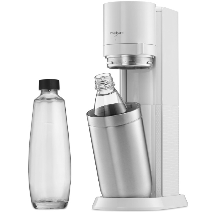 SodaStream Kolsyremaskin DUO White inkl. 1x Glasflaska & 1x Plastflaska i gruppen HJEM, HUS & HAVE / Husholdningsapparater / Vand & Juice / Kulsyremaskiner / Kulsyremaskiner hos TP E-commerce Nordic AB (C13019)