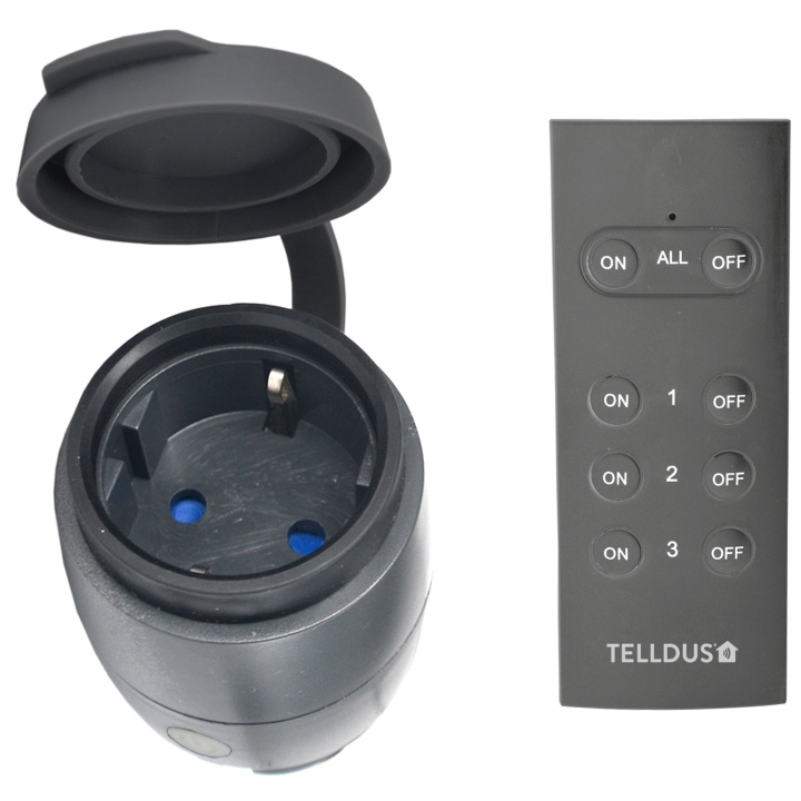 Telldus Utomhusmottagare IP44 + Fjärrkontroll 433MHz i gruppen HJEM, HUS & HAVE / Smart hjem / Smart plugs hos TP E-commerce Nordic AB (C13048)