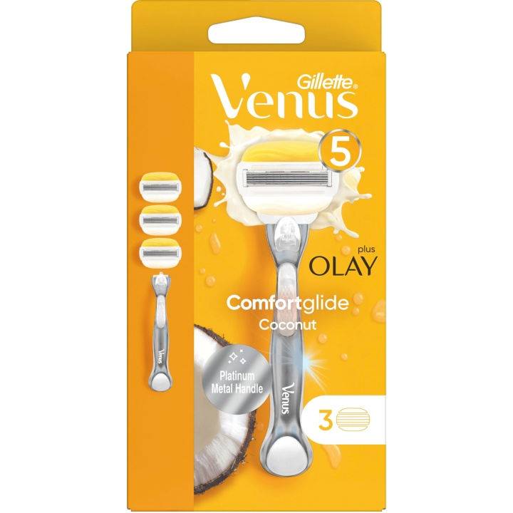 Gillette Venus Rakhyvel Comfortglide Coconut Olay 3st i gruppen SKØNHED & HELSE / Hår og styling / Barbering og trimning / Barberskraber og tilbehør hos TP E-commerce Nordic AB (C13101)