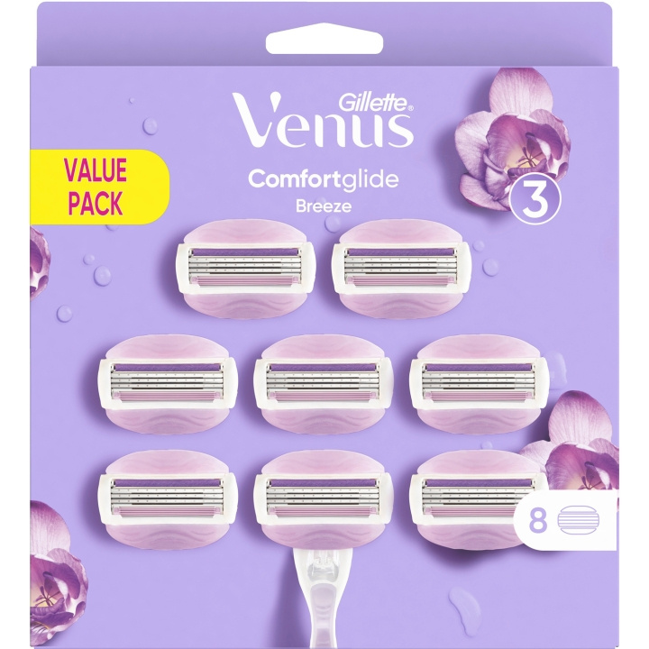 Gillette Venus Rakblad Comfortglide Breeze 8st i gruppen SKØNHED & HELSE / Hår og styling / Barbering og trimning / Barberskraber og tilbehør hos TP E-commerce Nordic AB (C13123)