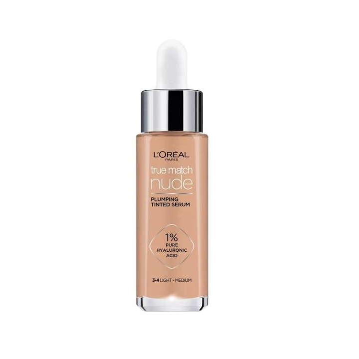 L\'Oreal True Match Nude Plumping Tinted Serum Foundation 3-4 Light-Medium 30ml i gruppen SKØNHED & HELSE / Makeup / Makeup ansigt / Foundation hos TP E-commerce Nordic AB (C13459)