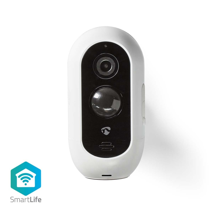 Nedis SmartLife udendørskamera | Wi-Fi | Full HD 1080p | IP65 | Maks. batteritid: 6 måned | Cloud Storage (mulighed) / microSD (ikke inkluderet) | 5 V DC | Med bevægelsessensor | Nattesyn | Hvid i gruppen HJEM, HUS & HAVE / Alarm, Sikkerhed & Overvågning / Overvågningskameraer / Digital (netværk) / Udendørs kameraer hos TP E-commerce Nordic AB (C13571)