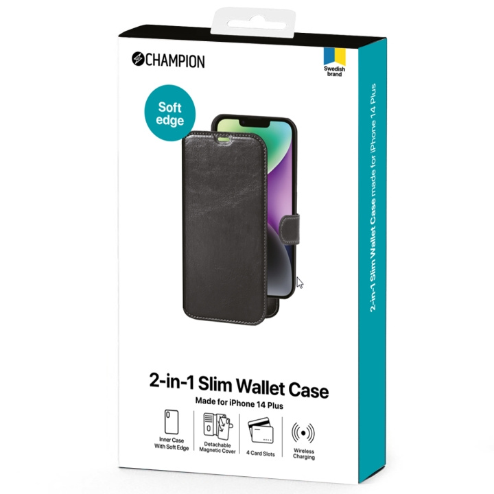 Champion 2-in-1 Slim wallet för iPhone 14 Plus i gruppen SMARTPHONES & TABLETS / Mobil Beskyttelse / Apple / iPhone 14 hos TP E-commerce Nordic AB (C13579)