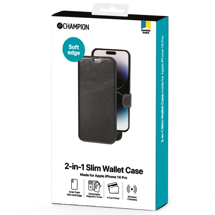 Champion 2-in-1 Slim wallet för iPhone 14 Pro i gruppen SMARTPHONES & TABLETS / Mobil Beskyttelse / Apple / iPhone 14 hos TP E-commerce Nordic AB (C13580)