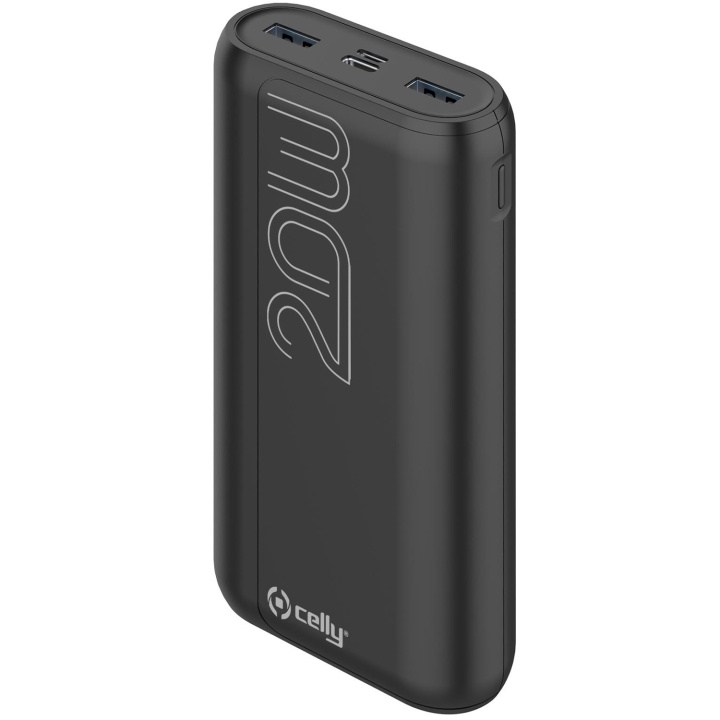 Celly PowerBank PD 20W 20.000 mAh Svart i gruppen SMARTPHONES & TABLETS / Opladere og kabler / Powerbanks hos TP E-commerce Nordic AB (C13592)