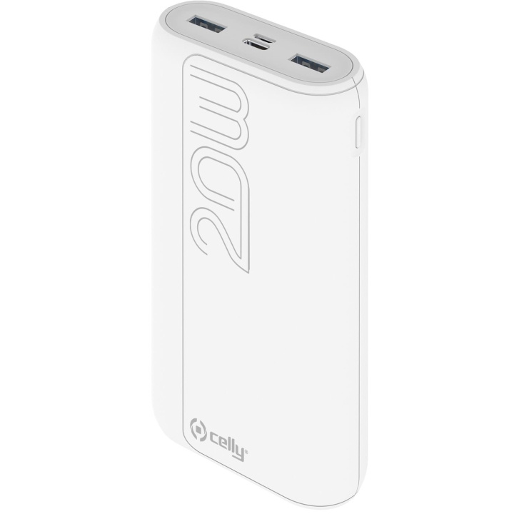 Celly PowerBank PD 20W 20.000 mAh Vit i gruppen SMARTPHONES & TABLETS / Opladere og kabler / Powerbanks hos TP E-commerce Nordic AB (C13593)