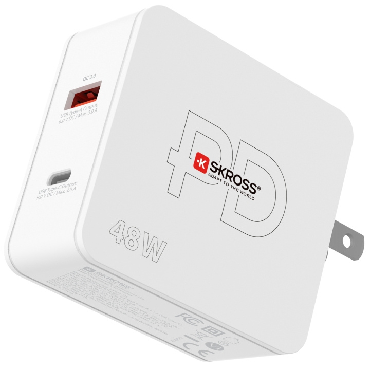 SKROSS Multipower 2 Pro+ US 1xUSB-C PD 1xUSB-A 48W i gruppen HJEM, HUS & HAVE / Elektricitet & Belysning / Rejseadaptere hos TP E-commerce Nordic AB (C13641)