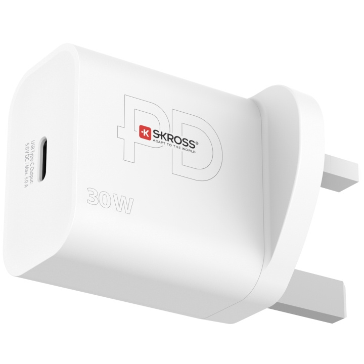 SKROSS Power Charger UK 1xUSB-C PD 30W i gruppen HJEM, HUS & HAVE / Elektricitet & Belysning / Rejseadaptere hos TP E-commerce Nordic AB (C13648)