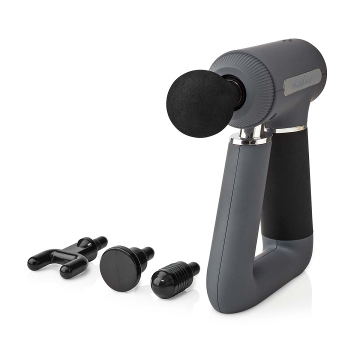 Nedis Sportsmassage Pistol | Batteri | N/A | Opladningsbar | 6 massage typer | USB Kabel | Grå i gruppen SKØNHED & HELSE / Massage og wellness / Massage hos TP E-commerce Nordic AB (C13798)