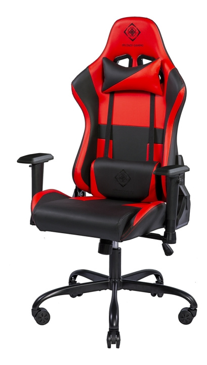 DELTACO GAMING DC210R Gaming chair, PU-leather, iron frame, Black/Red i gruppen COMPUTERTILBEHØR / GAMING / Gaming Stole hos TP E-commerce Nordic AB (C13804)