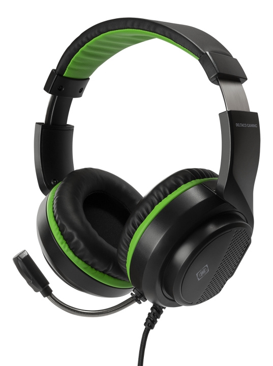DELTACO GAMING GAM-128 Kabling Headset Sort Grøn i gruppen HJEMMEELEKTRONIK / Spilkonsoller og tilbehør / Xbox Series X / Tilbehør hos TP E-commerce Nordic AB (C13817)