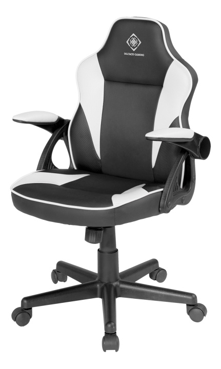 DELTACO GAMING DC120W Junior Gaming Chair, PU-leather, Black/White i gruppen COMPUTERTILBEHØR / GAMING / Gaming Stole hos TP E-commerce Nordic AB (C13821)