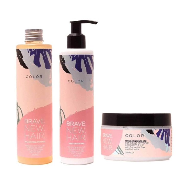 3-pack Brave. New. Hair. Color Schampoo + Conditioner + Mask i gruppen SKØNHED & HELSE / Hår og styling / Hårpleje / Balsam hos TP E-commerce Nordic AB (C13883)