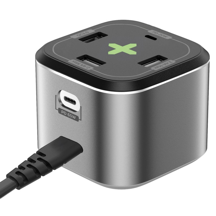 Celly Power Station 65W 3xUSB-A 2xUS i gruppen SMARTPHONES & TABLETS / Opladere og kabler / Vægoplader / Væg oplader Type C hos TP E-commerce Nordic AB (C14083)