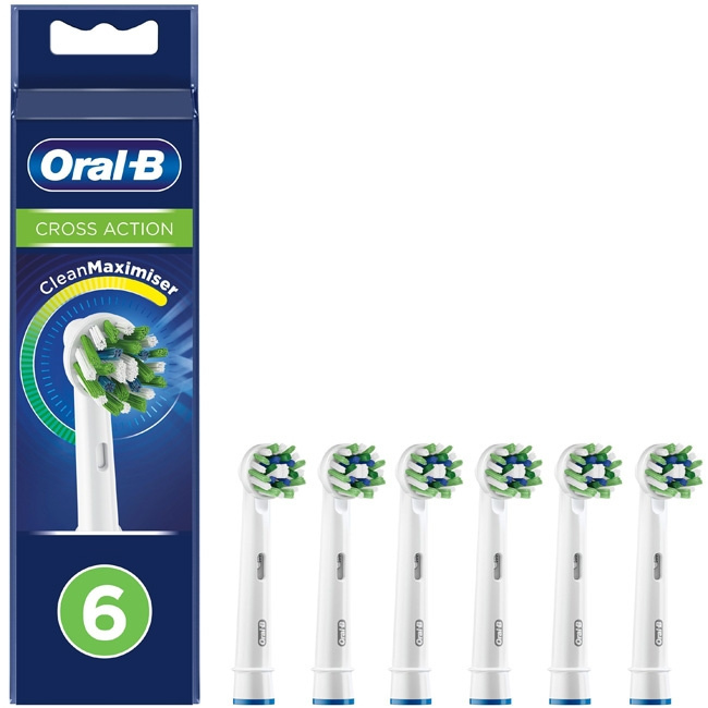 Oral B Borsthuvud CrossAction 6st i gruppen SKØNHED & HELSE / Oral pleje / Tilbehør til elektriske tandbørster hos TP E-commerce Nordic AB (C14118)