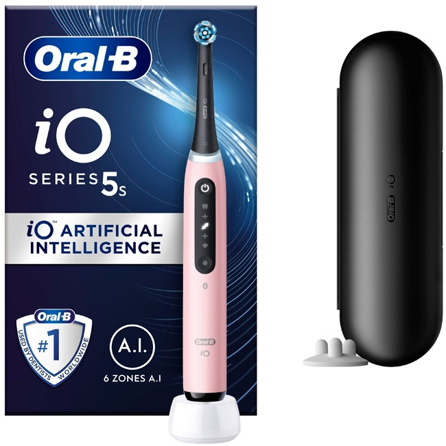 Oral B Eltandborste iO5s Blush Pink i gruppen SKØNHED & HELSE / Oral pleje / Elektriske tandbørster hos TP E-commerce Nordic AB (C14132)