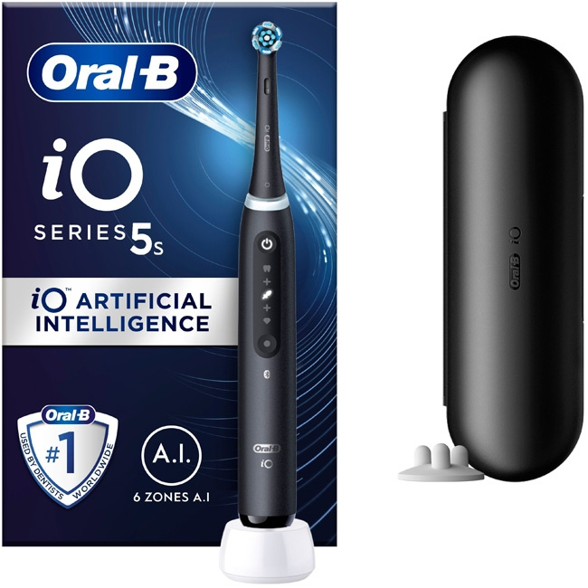 Oral B Eltandborste iO5s Matt Black i gruppen SKØNHED & HELSE / Oral pleje / Tilbehør til elektriske tandbørster hos TP E-commerce Nordic AB (C14133)