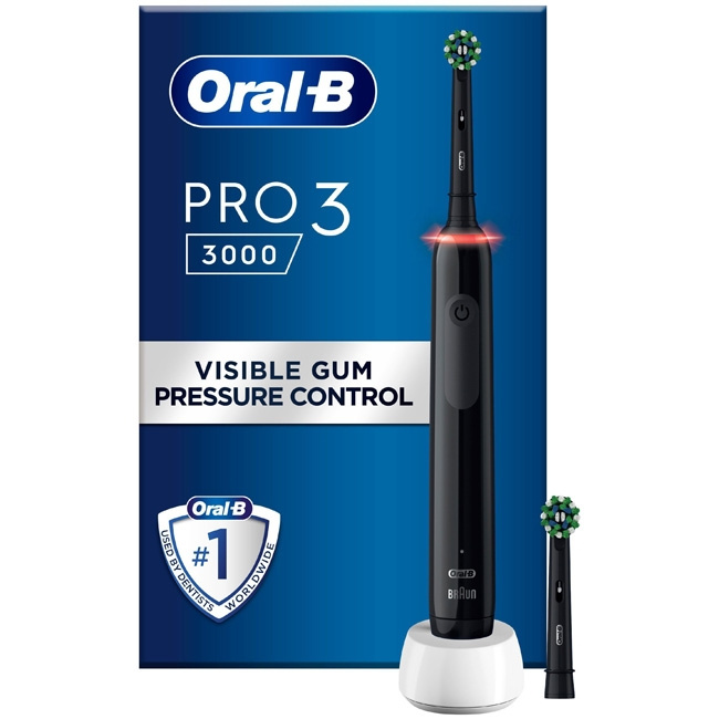 Oral B Elektrisk Tandbørste Pro 3 3000 CA Black Edition i gruppen SKØNHED & HELSE / Oral pleje / Elektriske tandbørster hos TP E-commerce Nordic AB (C14156)