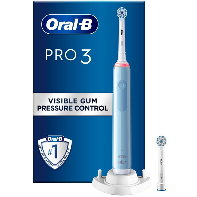 Oral B Eltandborste Pro3 3200S Blue S i gruppen SKØNHED & HELSE / Oral pleje / Elektriske tandbørster hos TP E-commerce Nordic AB (C14158)