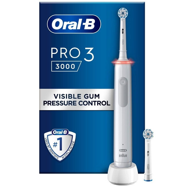 Oral B Eltandborste Pro3 3000 White S i gruppen SKØNHED & HELSE / Oral pleje / Elektriske tandbørster hos TP E-commerce Nordic AB (C14163)