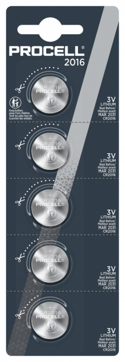 Procell Lithium CR2016, 3v 5ct Retail i gruppen HJEMMEELEKTRONIK / Batterier og opladere / Batterier / Knapcelle hos TP E-commerce Nordic AB (C14493)