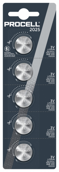 Procell Lithium CR2025, 3v 5ct Retail i gruppen HJEMMEELEKTRONIK / Batterier og opladere / Batterier / Knapcelle hos TP E-commerce Nordic AB (C14494)
