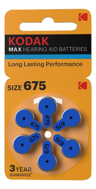 Kodak hearing aid P675 battery (6 pack) i gruppen HJEMMEELEKTRONIK / Batterier og opladere / Batterier / Batterier til høreapparater hos TP E-commerce Nordic AB (C14525)