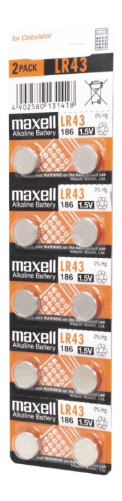 Maxell LR43 10PK MF(5X2)BLISTER i gruppen HJEMMEELEKTRONIK / Batterier og opladere / Batterier / Knapcelle hos TP E-commerce Nordic AB (C14527)