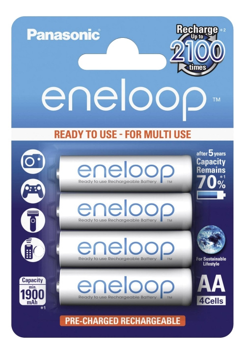 Panasonic eneloop AA/HR6, 1900 i gruppen HJEMMEELEKTRONIK / Batterier og opladere / Batterier / AA hos TP E-commerce Nordic AB (C14548)