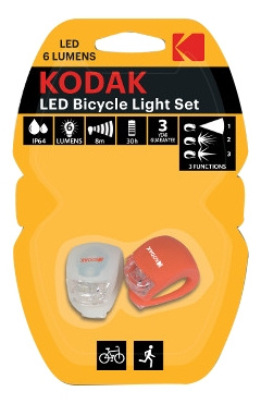 KODAK LED Bike Lights incl.2xCR2032 i gruppen SPORT, FRITID & HOBBY / Sportsudstyr / Cykel tilbehør / Cykellygter hos TP E-commerce Nordic AB (C14620)