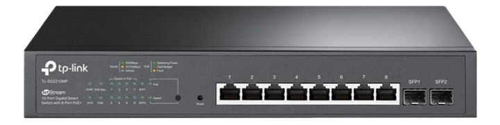 TP-Link JetStream™ 10-Port Gigabit Smart Switch with 8-Port PoE+ i gruppen COMPUTERTILBEHØR / Netværk / Switches hos TP E-commerce Nordic AB (C14704)