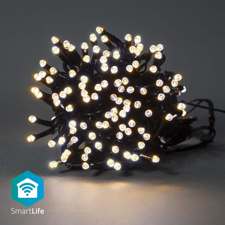 Nedis SmartLife jluelys | Snor | Wi-Fi | Varm Hvid | 100 LED\'s | 10.0 m | Android™ / IOS i gruppen HJEM, HUS & HAVE / Smart hjem / Smart belysning hos TP E-commerce Nordic AB (C14819)