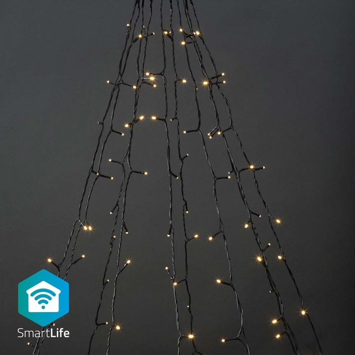 Nedis SmartLife jluelys | Træ | Wi-Fi | Varm Hvid | 200 LED\'s | 20.0 m | 10 x 2 m | Android™ / IOS i gruppen HJEM, HUS & HAVE / Smart hjem / Smart belysning hos TP E-commerce Nordic AB (C14833)