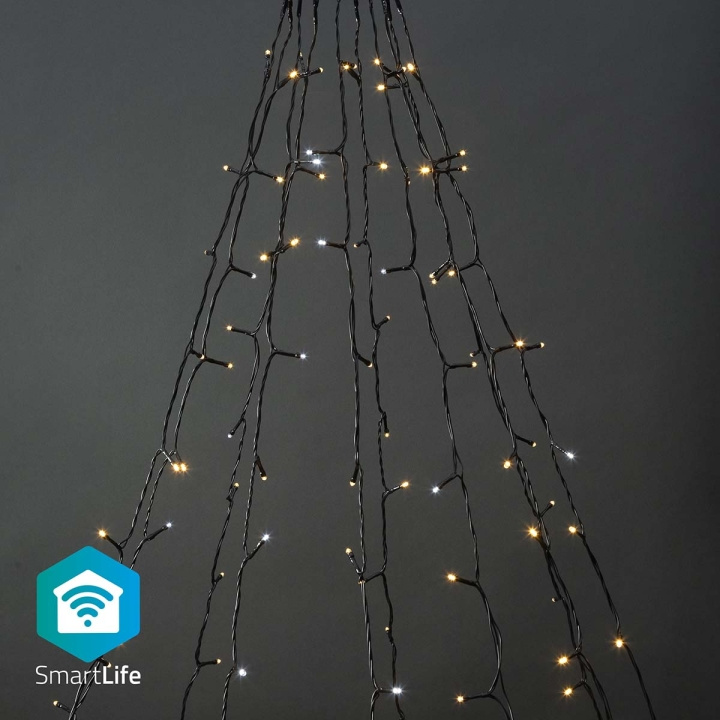 Nedis SmartLife jluelys | Træ | Wi-Fi | Varm til kølig hvid | 200 LED\'s | 20.0 m | 10 x 2 m | Android™ / IOS i gruppen HJEMMEELEKTRONIK / Lys / LED-kæder hos TP E-commerce Nordic AB (C14835)