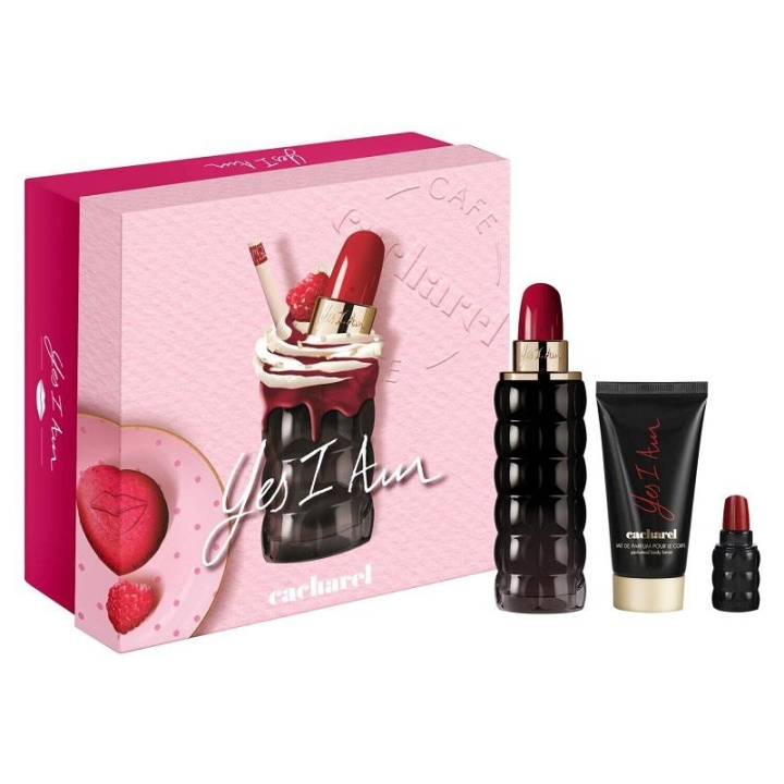 Giftset Cacharel Yes I Am Edp 75ml + Edp 5ml + Body Lotion 50ml i gruppen SKØNHED & HELSE / Gaveæske / Gaveæske til hende hos TP E-commerce Nordic AB (C14857)