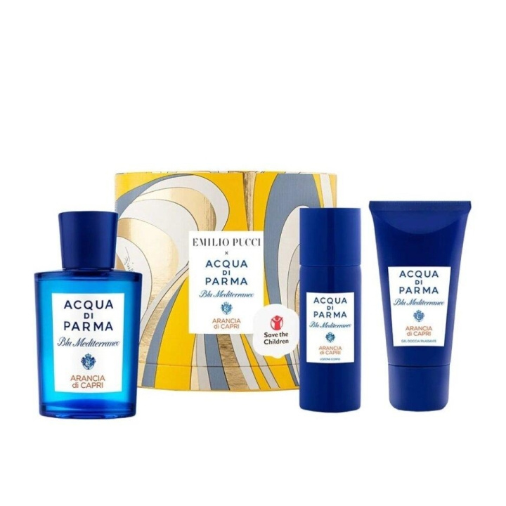 Giftset Acqua di Parma Blu Mediterraneo Arancia di Capri Edt 75ml + Shower Gel 40ml + Body Lotion 50ml i gruppen SKØNHED & HELSE / Gaveæske / Gaveæske til hende hos TP E-commerce Nordic AB (C14873)