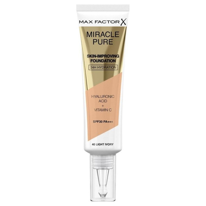 Max Factor Miracle Pure Skin-Improving Foundation 40 Light Ivory 30ml i gruppen SKØNHED & HELSE / Makeup / Makeup ansigt / Foundation hos TP E-commerce Nordic AB (C15017)