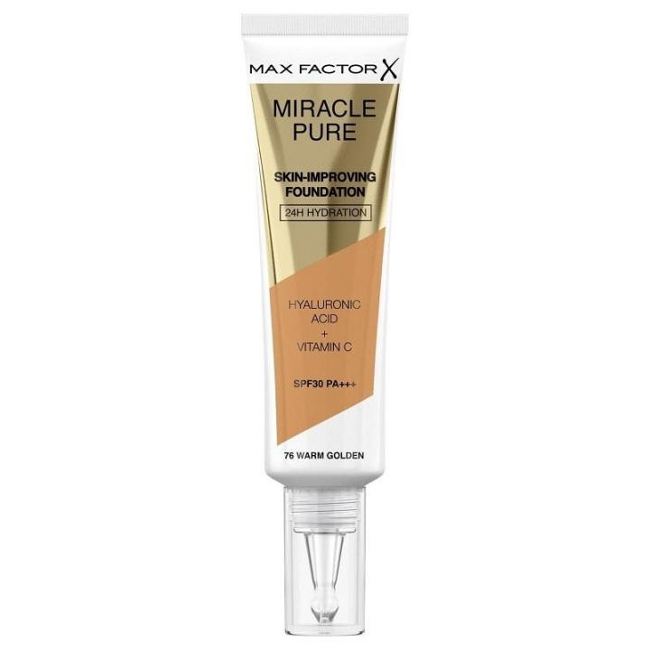 Max Factor Miracle Pure Skin-Improving Foundation 76 Warm Golden 30ml i gruppen SKØNHED & HELSE / Makeup / Makeup ansigt / Foundation hos TP E-commerce Nordic AB (C15023)