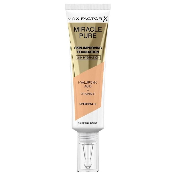 Max Factor Miracle Pure Skin-Improving Foundation 35 Pearl Beige 30ml i gruppen SKØNHED & HELSE / Makeup / Makeup ansigt / Foundation hos TP E-commerce Nordic AB (C15025)