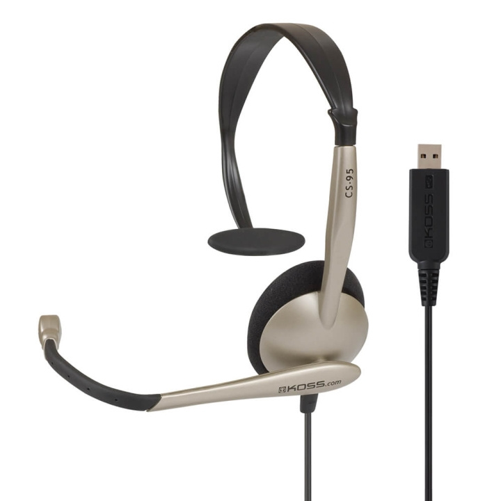 KOSS Headset CS95 Mono On-Ear Mic USB Champagne i gruppen COMPUTERTILBEHØR / Computer Tilbehør / Headset hos TP E-commerce Nordic AB (C15639)