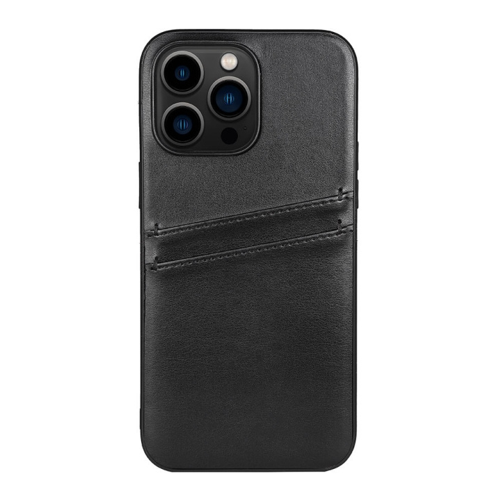 Buffalo Cover PU 2 kort Sort - iPhone 14 Pro Max i gruppen SMARTPHONES & TABLETS / Mobil Beskyttelse / Apple / iPhone 14 hos TP E-commerce Nordic AB (C15704)
