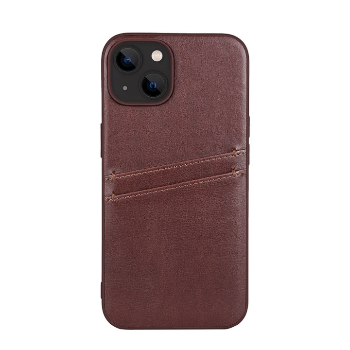 Buffalo Cover PU 2 kort Brun - iPhone 13/14 i gruppen SMARTPHONES & TABLETS / Mobil Beskyttelse / Apple / iPhone 14 hos TP E-commerce Nordic AB (C15705)
