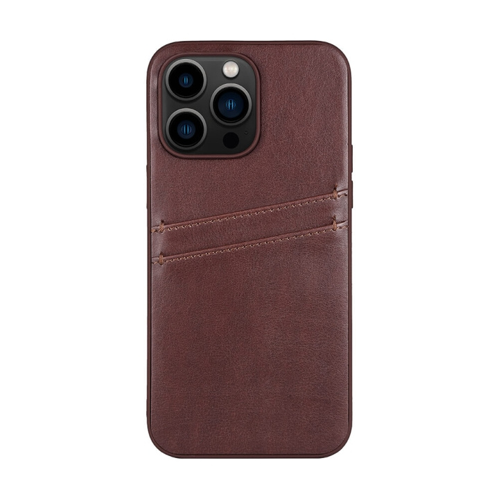 Buffalo Cover PU 2 kort Brun - iPhone 14 Pro Max i gruppen SMARTPHONES & TABLETS / Mobil Beskyttelse / Apple / iPhone 14 hos TP E-commerce Nordic AB (C15708)