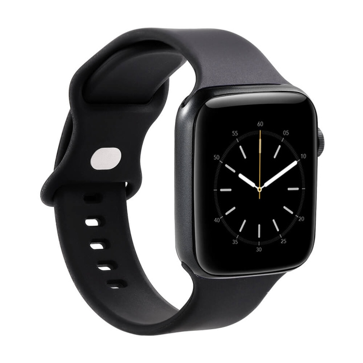 GEAR Watcharmbånd Silikone SORT Apple Watch 38/40/41mm i gruppen SPORT, FRITID & HOBBY / Smartwatch & Aktivitetsmåler / Tilbehør hos TP E-commerce Nordic AB (C15820)