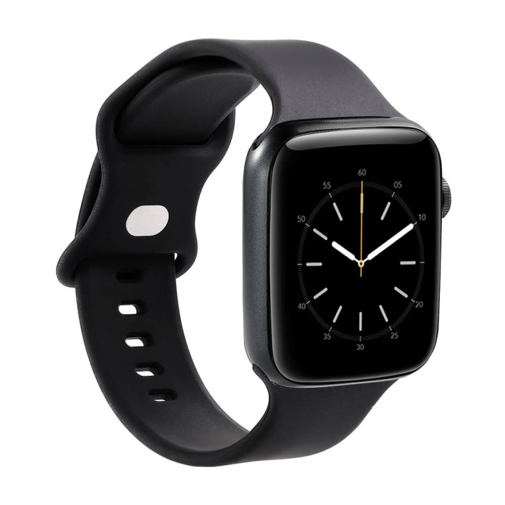 Gear Watcharmbånd Silikone Apple Watch 42/44/45mm Sort i gruppen SPORT, FRITID & HOBBY / Smartwatch & Aktivitetsmåler / Tilbehør hos TP E-commerce Nordic AB (C15821)