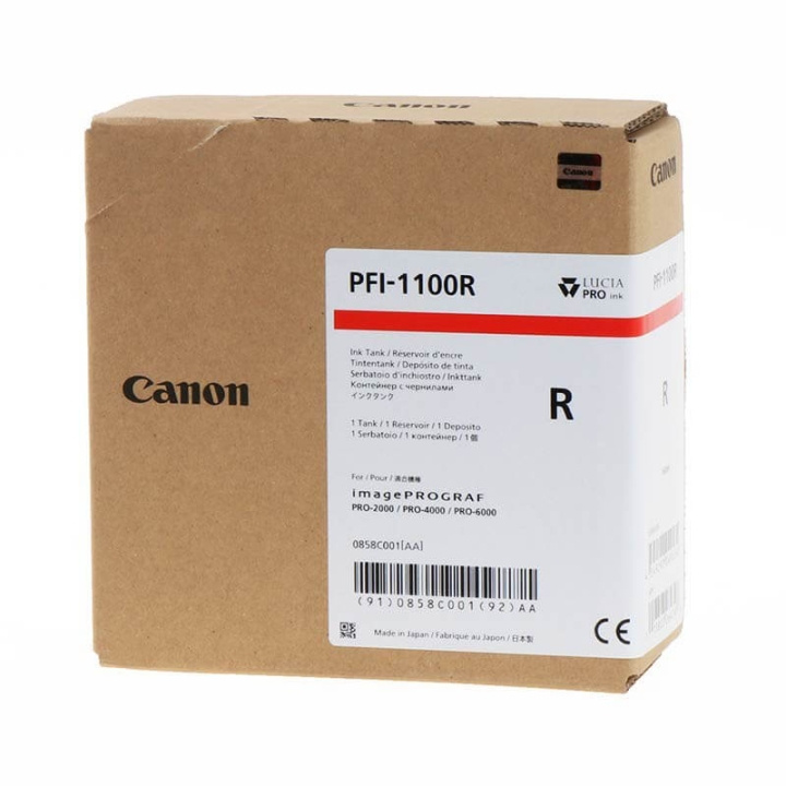 Blæk 0858C001 PFI-1100 Rød i gruppen COMPUTERTILBEHØR / Printere og tilbehør / Blæk og toner / Blækpatroner / Canon hos TP E-commerce Nordic AB (C15927)