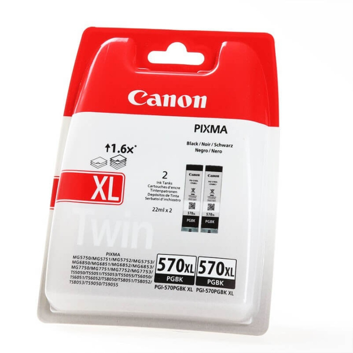 Canon Blæk 0318C007 PGI-570XL Twin-pak Sort i gruppen COMPUTERTILBEHØR / Printere og tilbehør / Blæk og toner / Blækpatroner / Canon hos TP E-commerce Nordic AB (C15948)